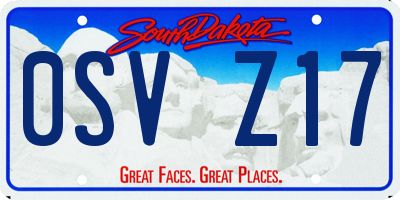 SD license plate 0SVZ17