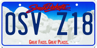 SD license plate 0SVZ18