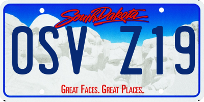 SD license plate 0SVZ19