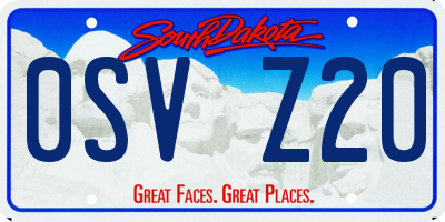 SD license plate 0SVZ20