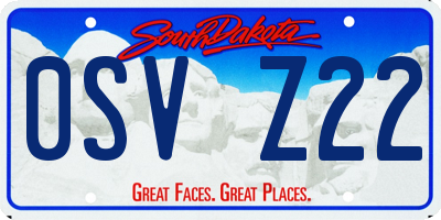 SD license plate 0SVZ22