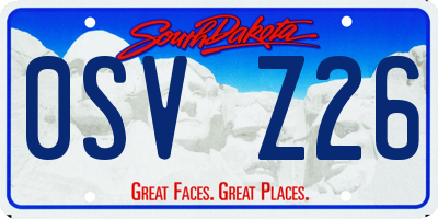 SD license plate 0SVZ26