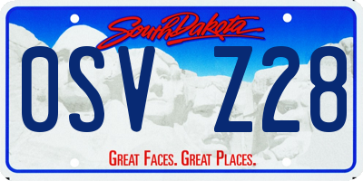 SD license plate 0SVZ28