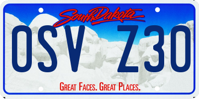 SD license plate 0SVZ30