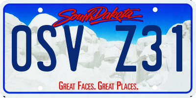 SD license plate 0SVZ31