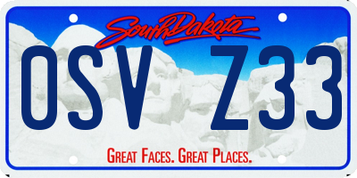 SD license plate 0SVZ33