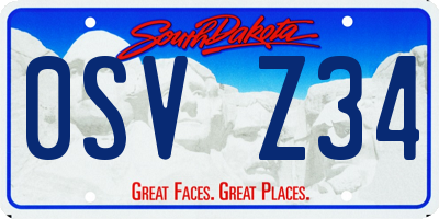 SD license plate 0SVZ34