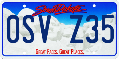 SD license plate 0SVZ35