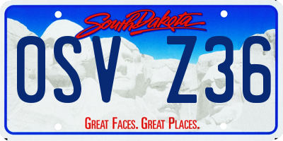 SD license plate 0SVZ36