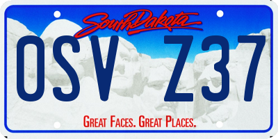SD license plate 0SVZ37