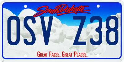SD license plate 0SVZ38