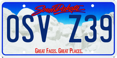 SD license plate 0SVZ39