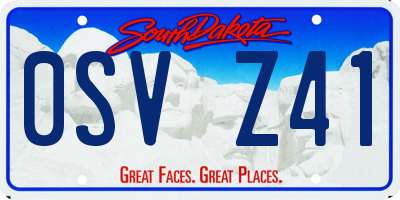 SD license plate 0SVZ41