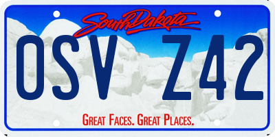 SD license plate 0SVZ42