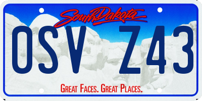SD license plate 0SVZ43