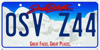 SD license plate 0SVZ44