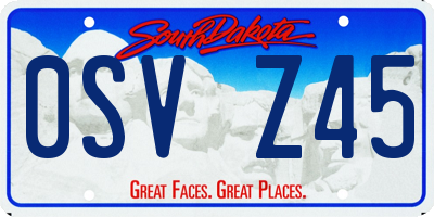 SD license plate 0SVZ45