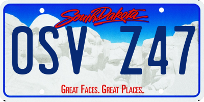 SD license plate 0SVZ47