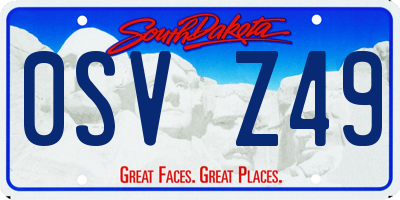 SD license plate 0SVZ49