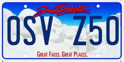 SD license plate 0SVZ50