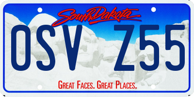 SD license plate 0SVZ55