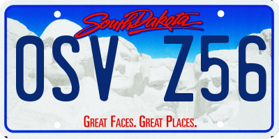 SD license plate 0SVZ56
