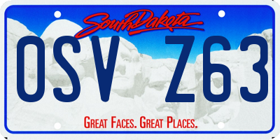 SD license plate 0SVZ63