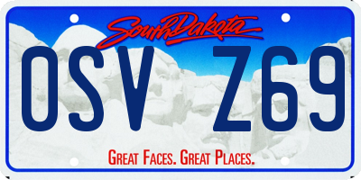 SD license plate 0SVZ69
