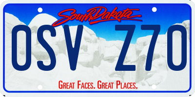 SD license plate 0SVZ70