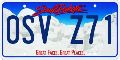 SD license plate 0SVZ71
