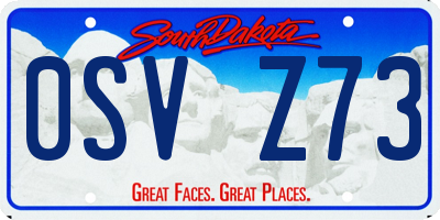 SD license plate 0SVZ73