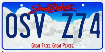 SD license plate 0SVZ74