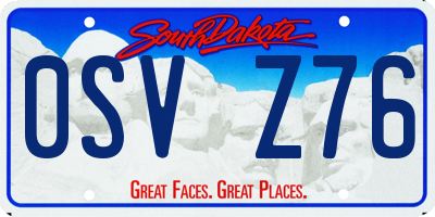 SD license plate 0SVZ76