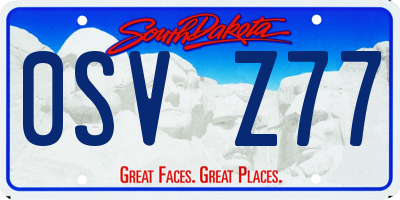 SD license plate 0SVZ77