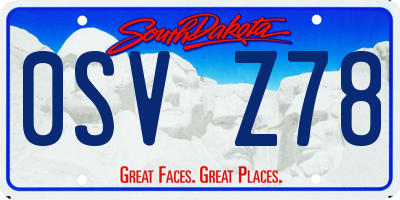 SD license plate 0SVZ78