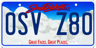 SD license plate 0SVZ80
