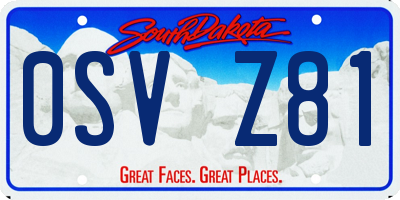 SD license plate 0SVZ81