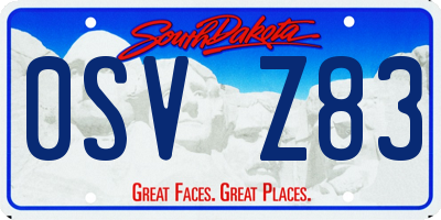 SD license plate 0SVZ83