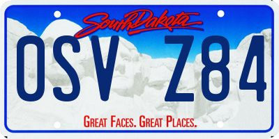 SD license plate 0SVZ84