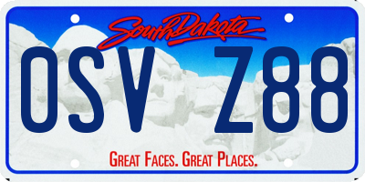 SD license plate 0SVZ88
