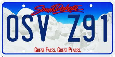 SD license plate 0SVZ91