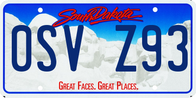 SD license plate 0SVZ93