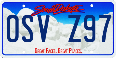 SD license plate 0SVZ97