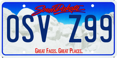 SD license plate 0SVZ99