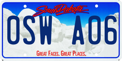 SD license plate 0SWA06