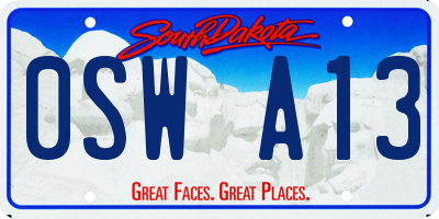 SD license plate 0SWA13