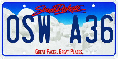 SD license plate 0SWA36