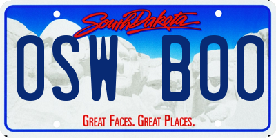 SD license plate 0SWB00