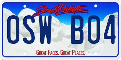 SD license plate 0SWB04