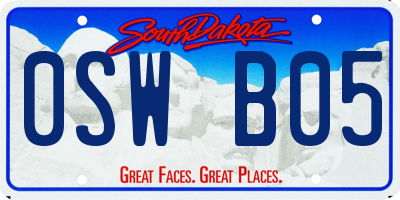SD license plate 0SWB05
